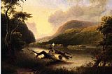 Mountain Canvas Paintings - Passage of the Delaware through the Blue Mountain